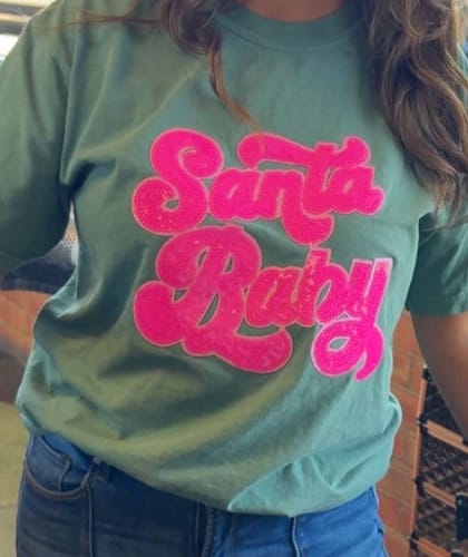 Customer photo review of Hot Pink Santa Baby Sequin Patch