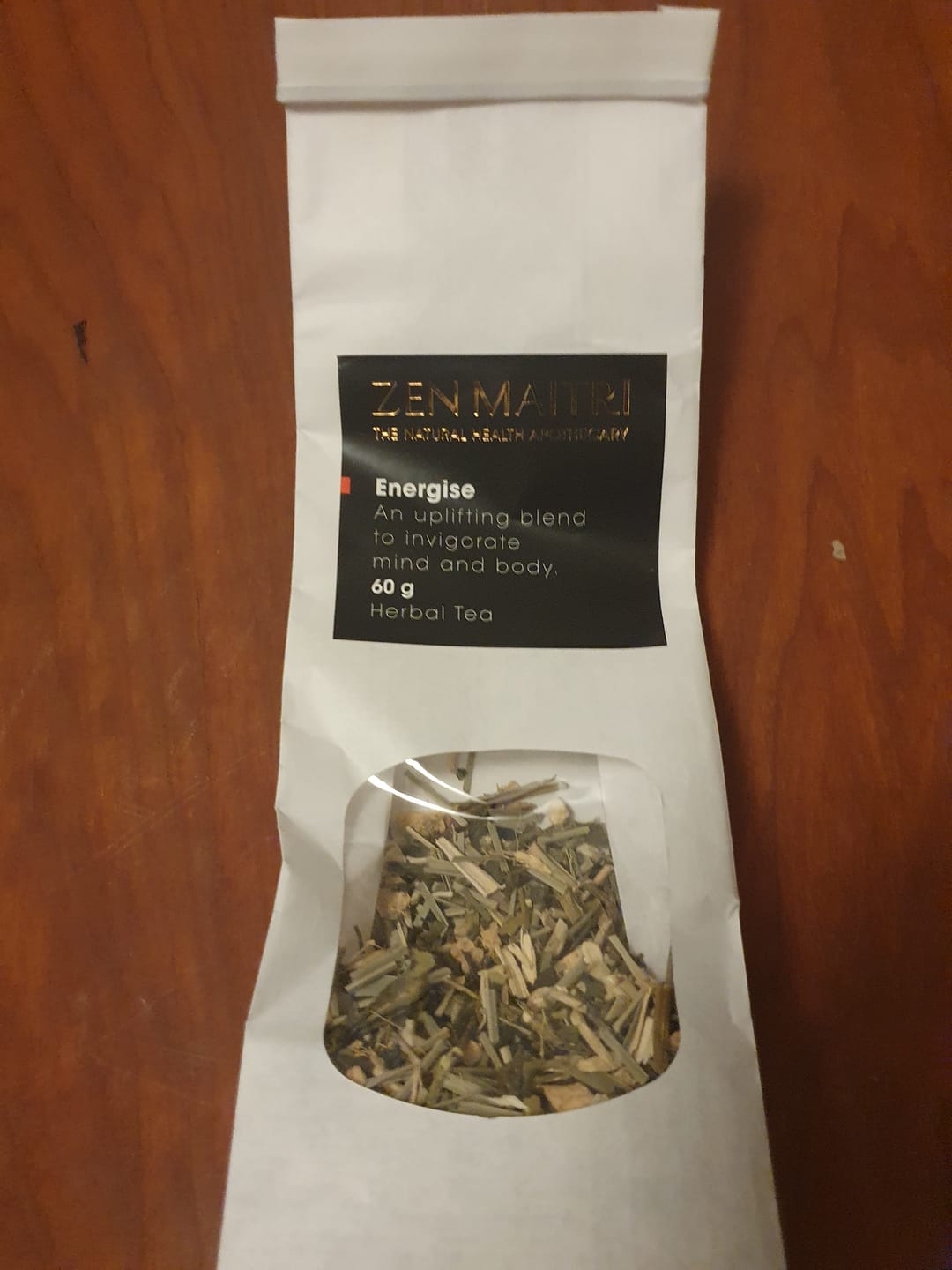 Customer photo review of Energise Tea with Yerba Mate & Ginger – Natural Energy Boost, Loose Leaf (60g)
