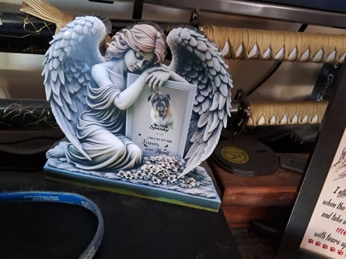 Customer photo review of Personalized Memorial Angel Acrylic Plaque
