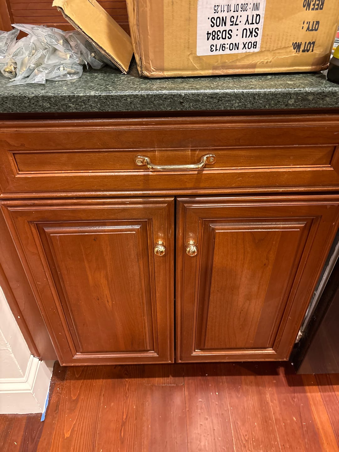 Customer photo review of Richmond Cabinet Pulls - Unlacquered Brass Polished