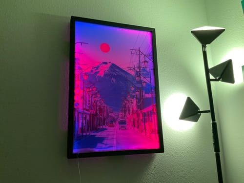 Customer photo review of V1 Tech RGB Shadow Box Addressable RGB Frame for Plexi Glass Acrylic Wall Art