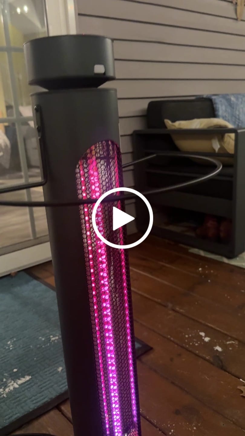Customer video review of Electric Outdoor/Indoor Patio Heater - 1500W 8 Heating Levels & Timer