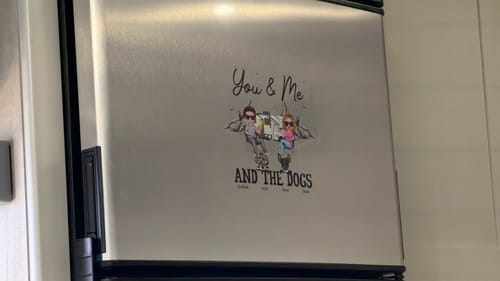 Customer photo review of You Me & The Dogs Camping Couple Personalized RV Decal