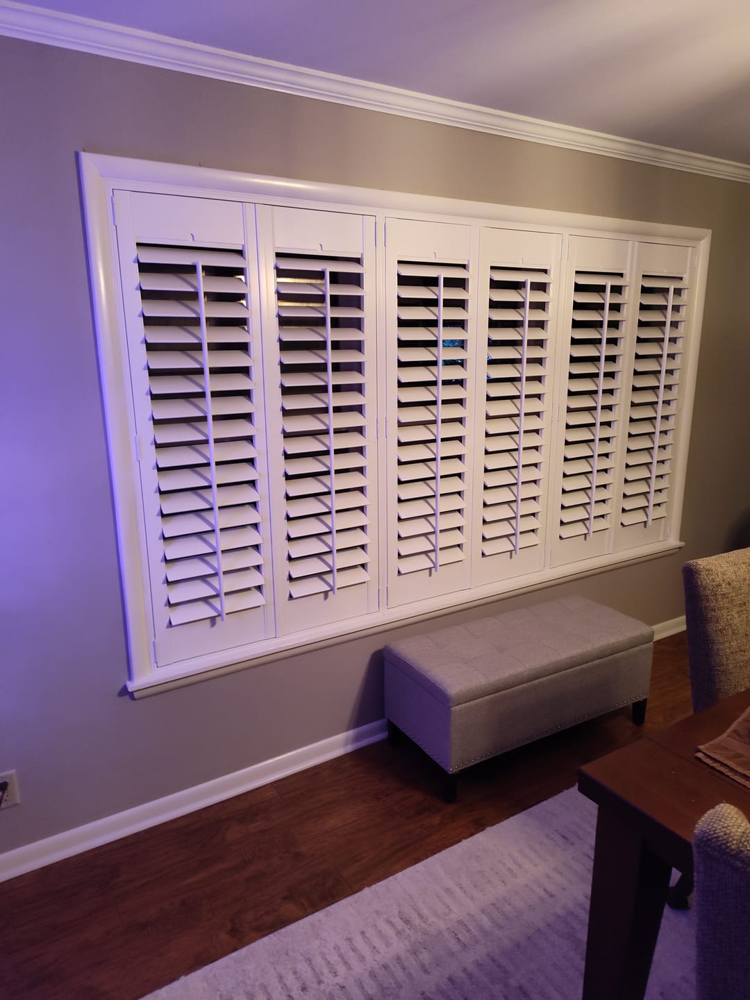 Customer photo review of Painted Wood Plantation Shutter