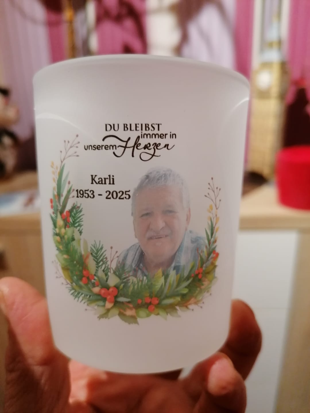 Customer photo review of Bei euch - Personalisiertes Teelicht