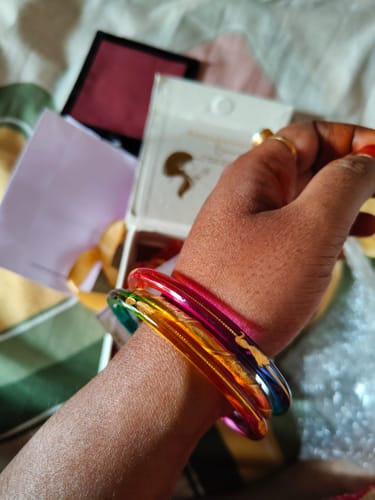 Customer photo review of "Mayur A Colorful Peacock Style!" - 916 22k Gold Bangles (Multicolour)