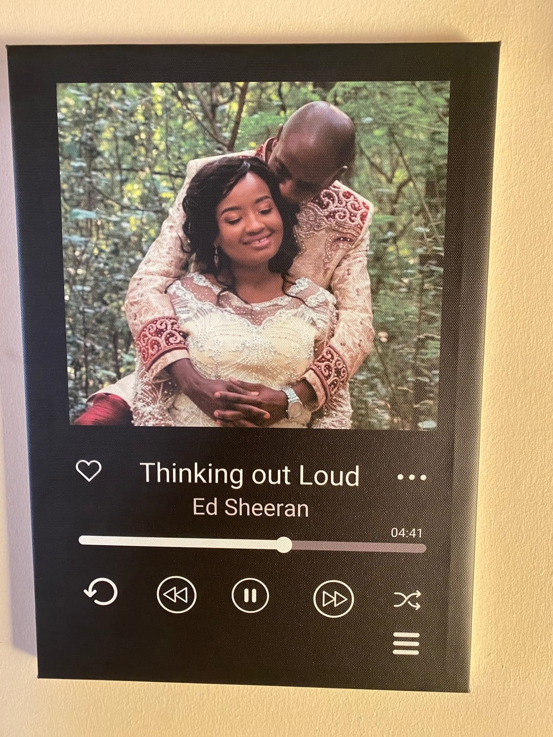 Customer photo review of Spotify Custom Song Canvas