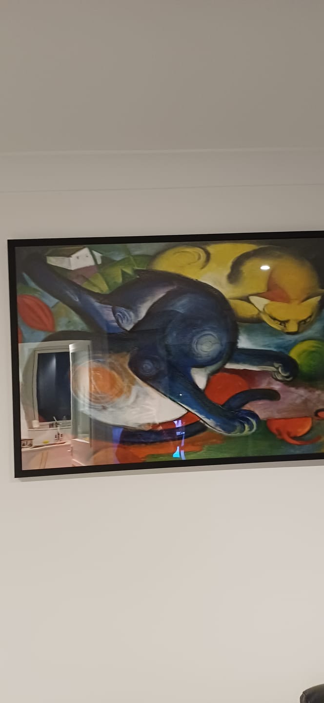 Customer photo review of Two Cats, Blue & Yellow by Franz Marc, 1912