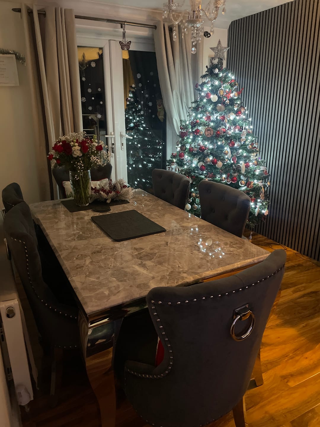 Customer photo review of Vienna Marble Dining Table With Chelsea Ring Knocker Chairs
