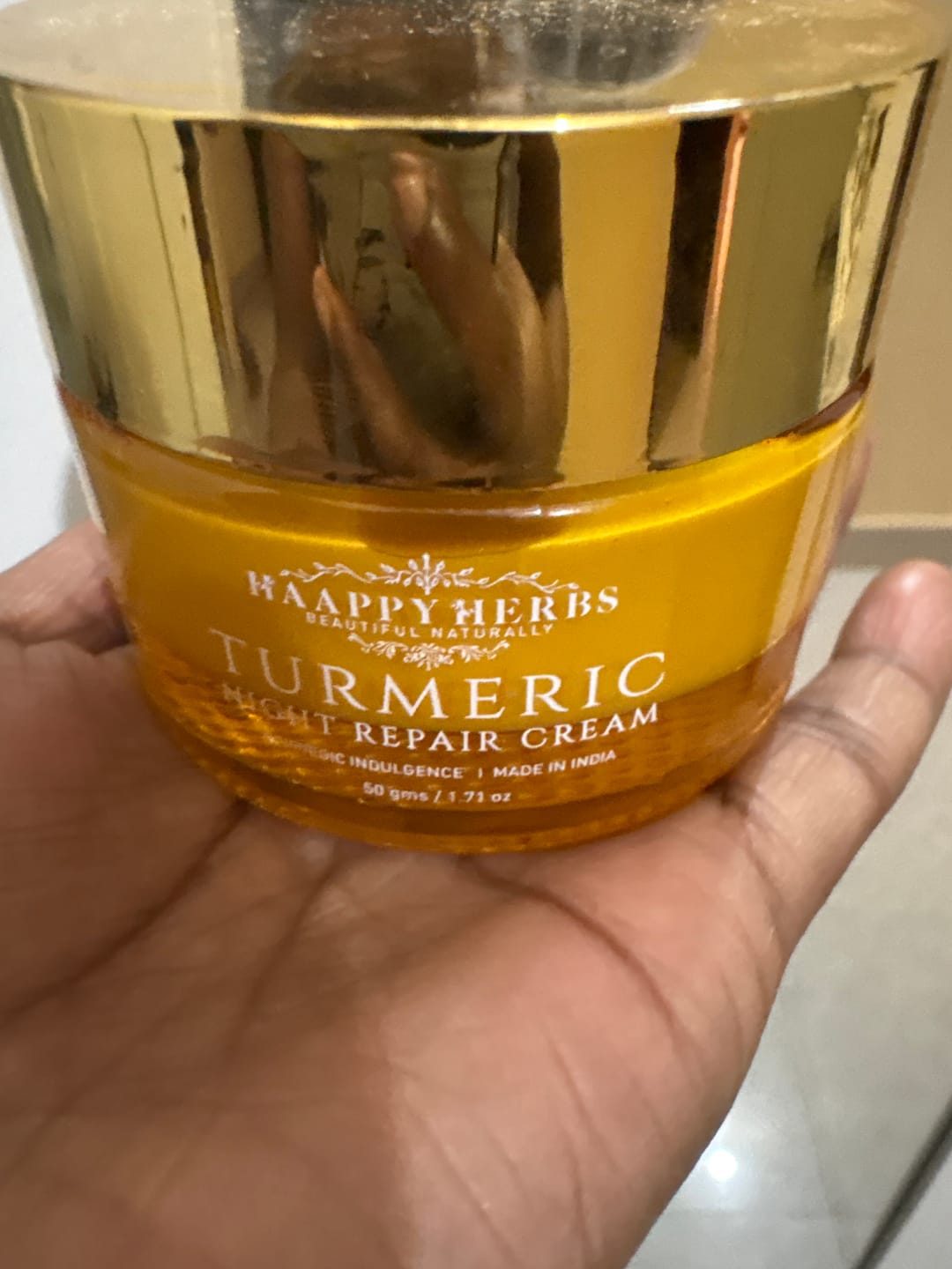 Customer photo review of Turmeric Night Repair Cream