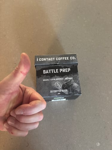 Customer photo review of Single Serve Coffee Bags - Battle Prep