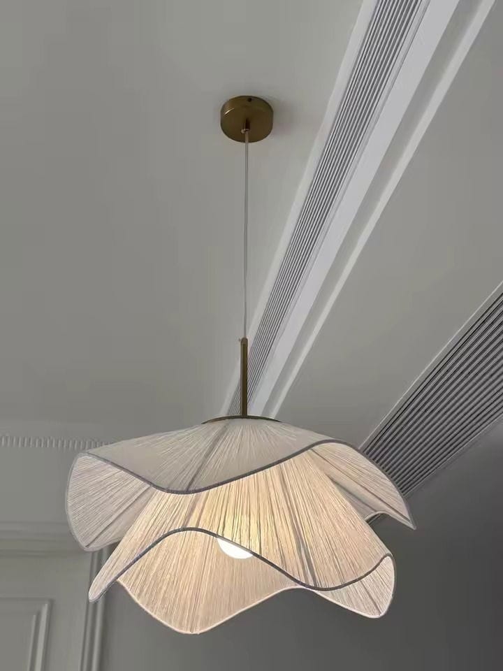 Customer photo review of Luminária Pendente Moderna Flor em Tecido