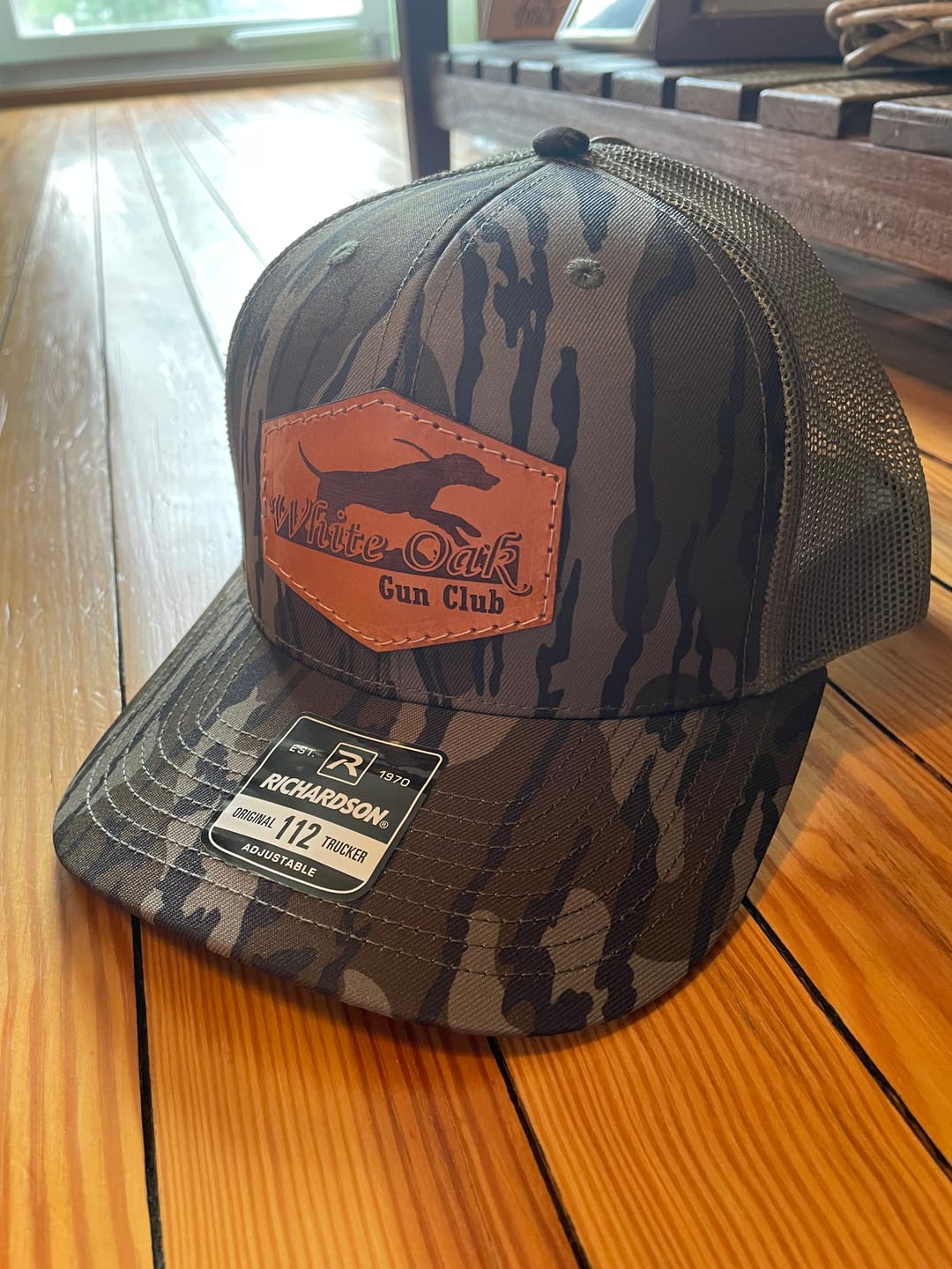 Customer photo review of Camo Trucker 112 - Custom Leather Patch Hat