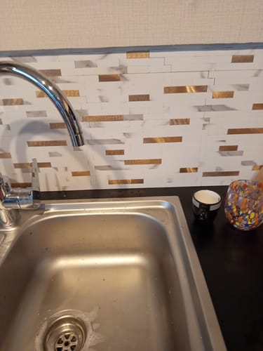 Customer photo review of Crédence Adhésive - Mosaique Blanc doré Réctanguilaire