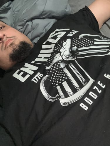 Customer photo review of BOOZE & FREEDOM TEE
