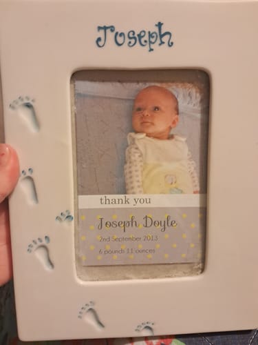 Customer photo review of Belleek Living Personalised Precious Memories 6x4 Frame Pink