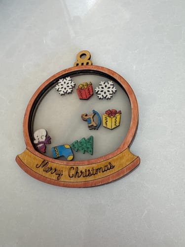 Customer photo review of Christmas shake ball ornaments 3 bundle laser cut svg file