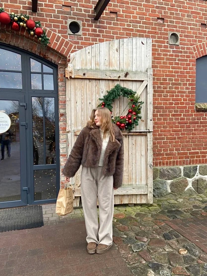 Customer photo review of Colette Faux Fur Short Coat