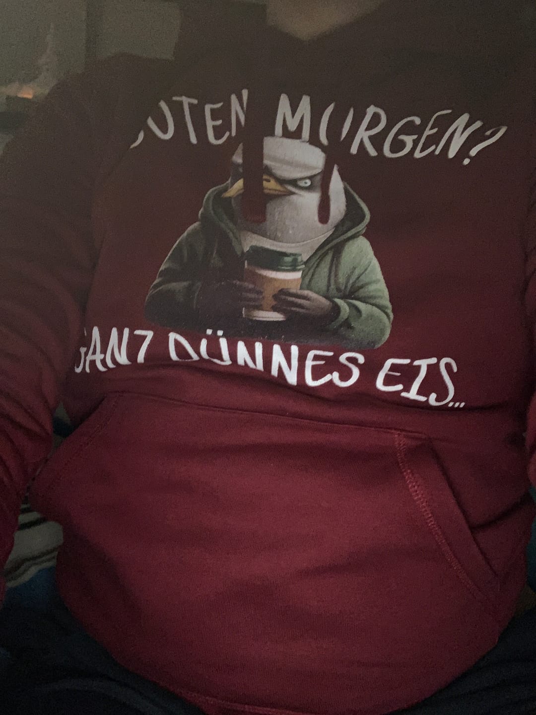 Customer photo review of Guten Morgen? ganz dünnes Eis.. · Unisex Bio Hoodie