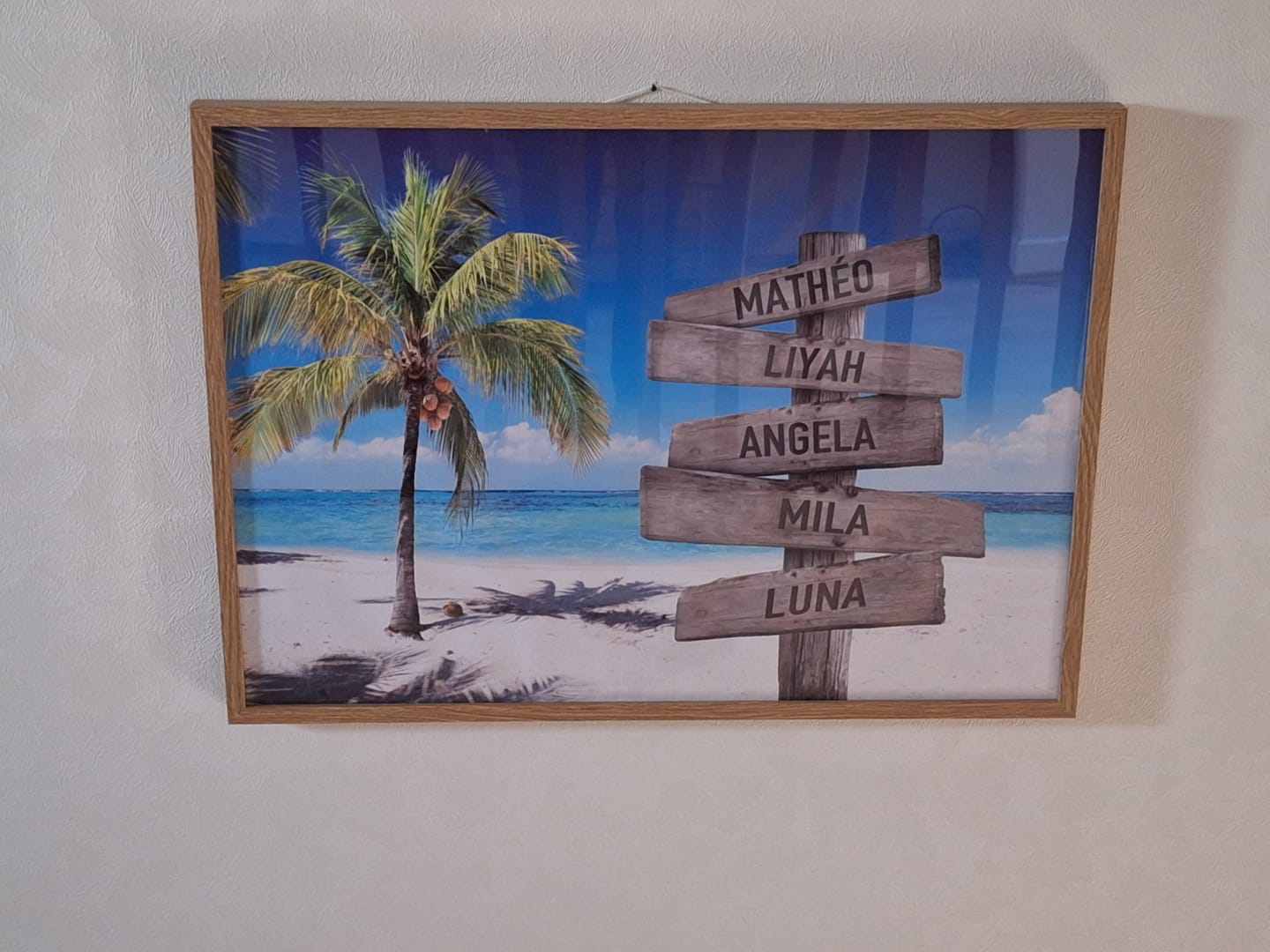 Customer photo review of AFFICHE PERSONNALISÉE PRÉNOM PALMIER