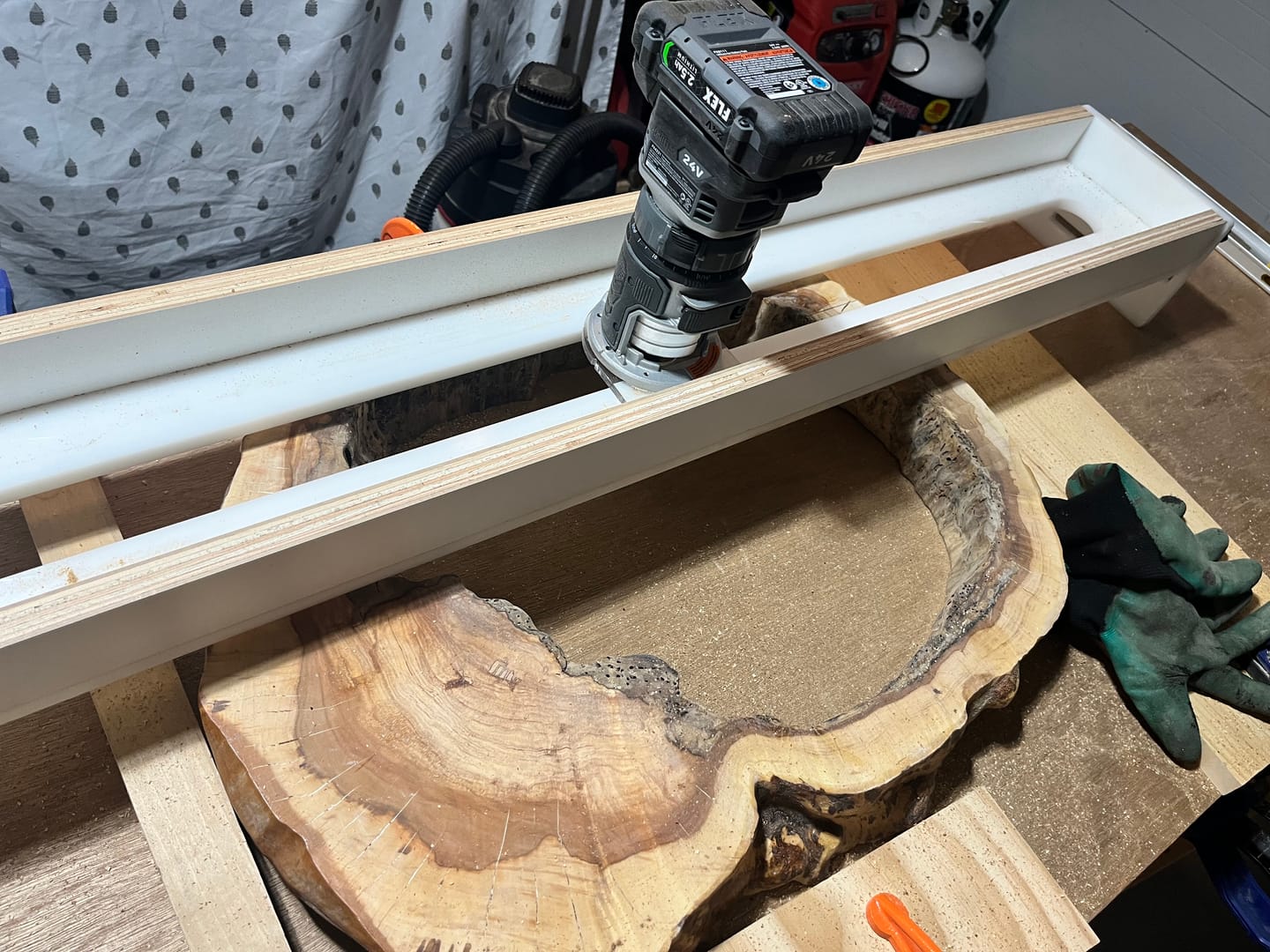 Customer photo review of EcoSled Benchtop Router Sled - Affordable Slab Flattening Jig