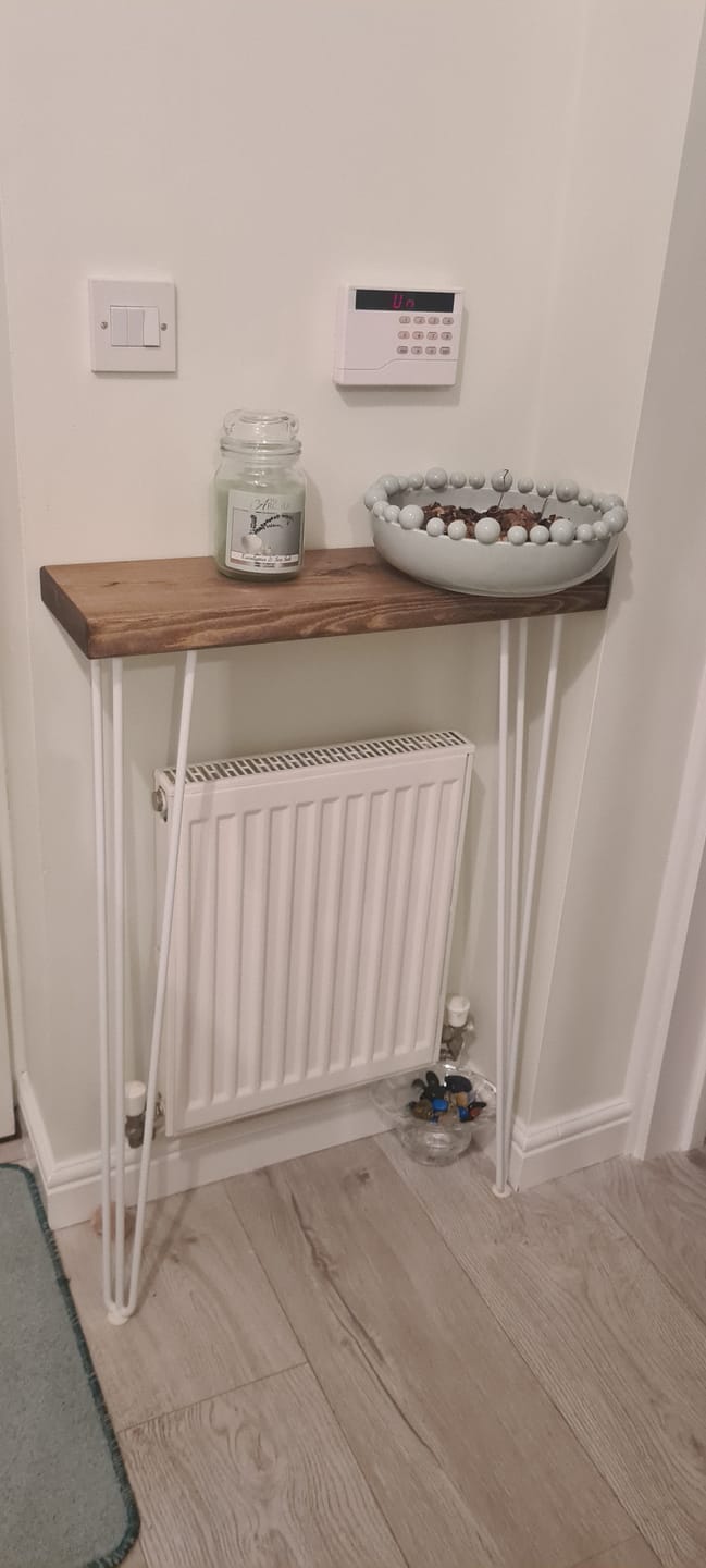 Customer photo review of Console Table 20cm Depth | Hairpin Leg