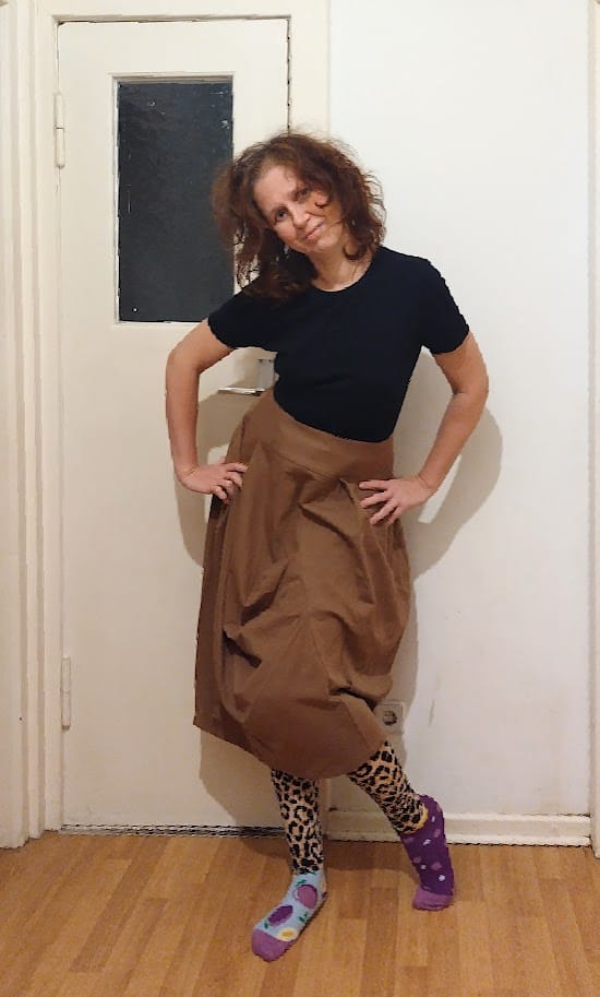 Customer photo review of Asymmetrical viscose midi skirt