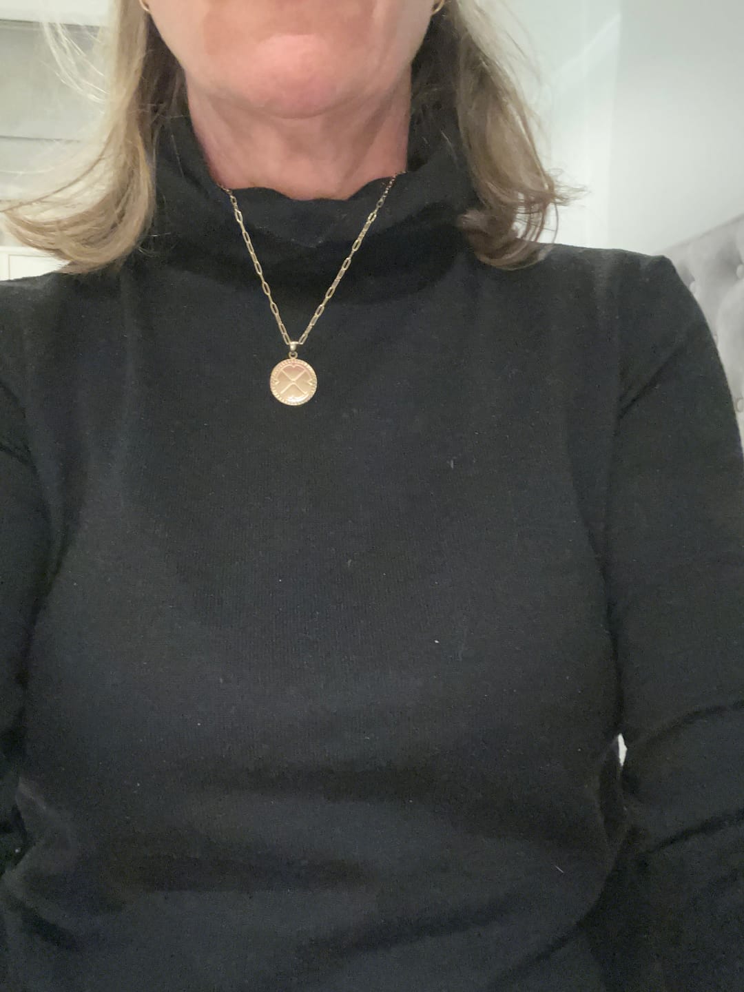 Customer photo review of Engravable Compass Necklace