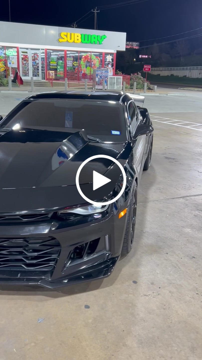 Customer video review of 2010-2015 Chevy Camaro ZL1 Front Bumper Conversion 7pcs Full Kit Flat BLK Body Kit