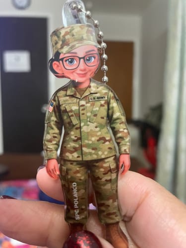 Customer photo review of Military Action Figure - Personalized Acrylic Ornament