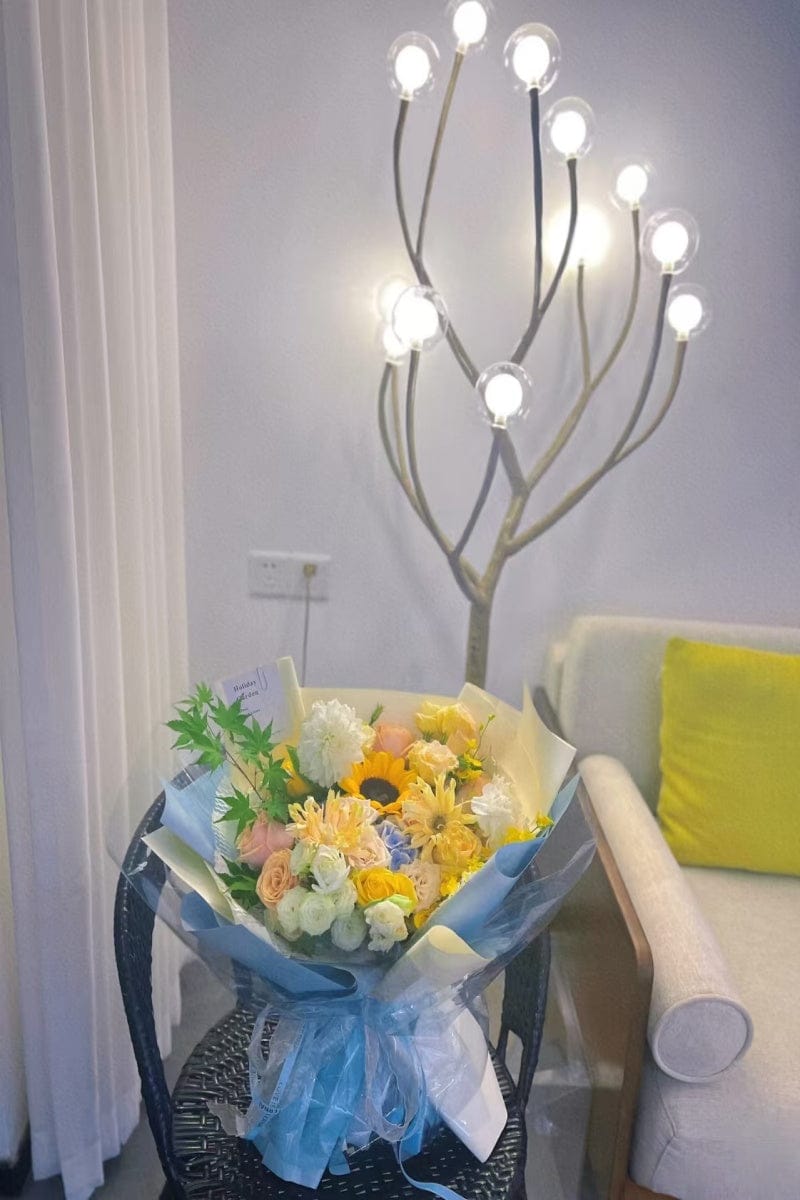 Customer photo review of Rustic Tree Branch Floor Lamp