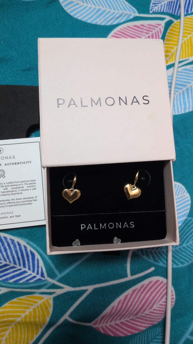 Customer photo review of Dangling Heart Earrings