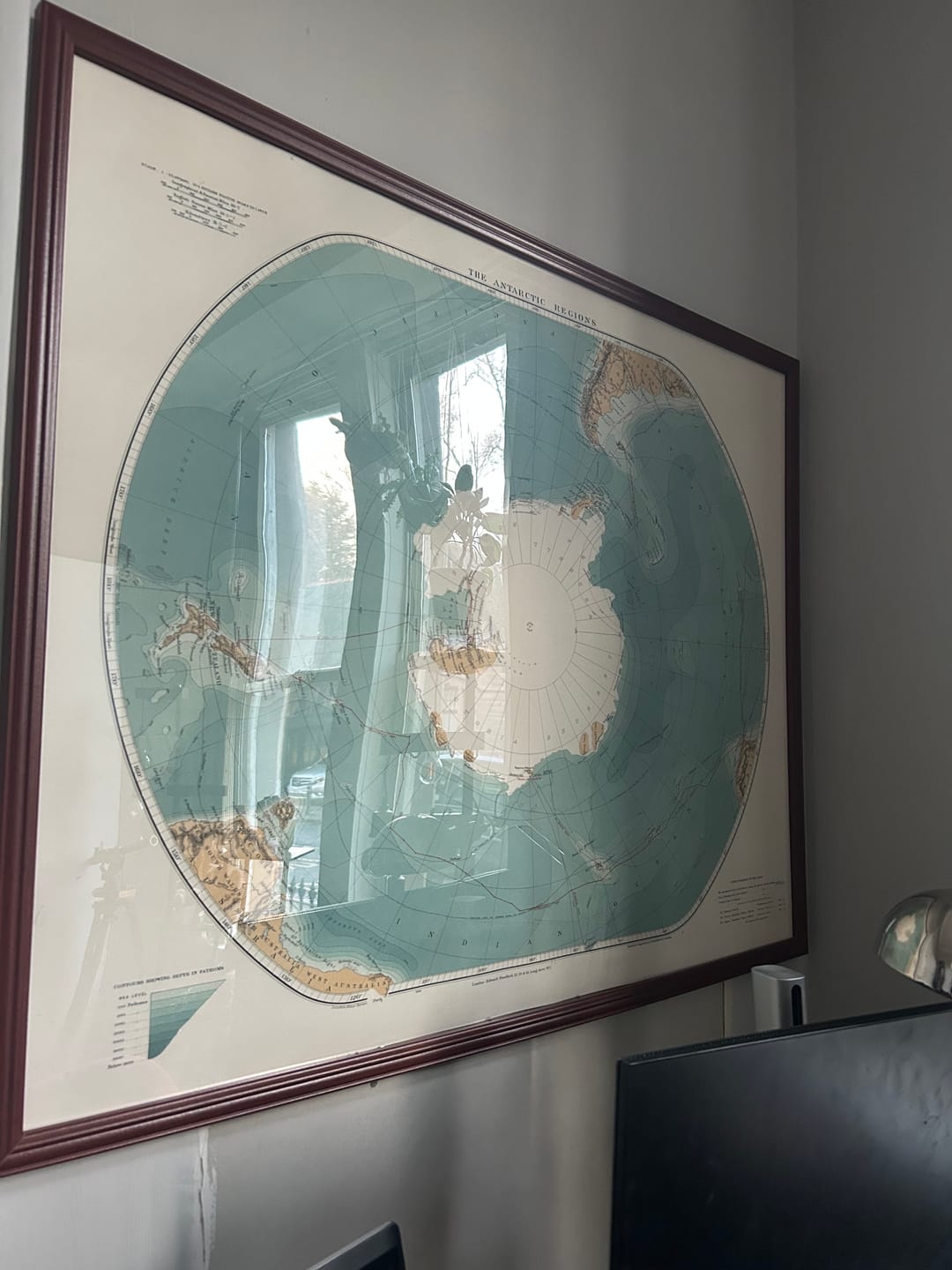 Customer photo review of Old Antarctica South Pole Map 1904 by Stanford - Vintage Atlas Explorer Map of the Antarctic