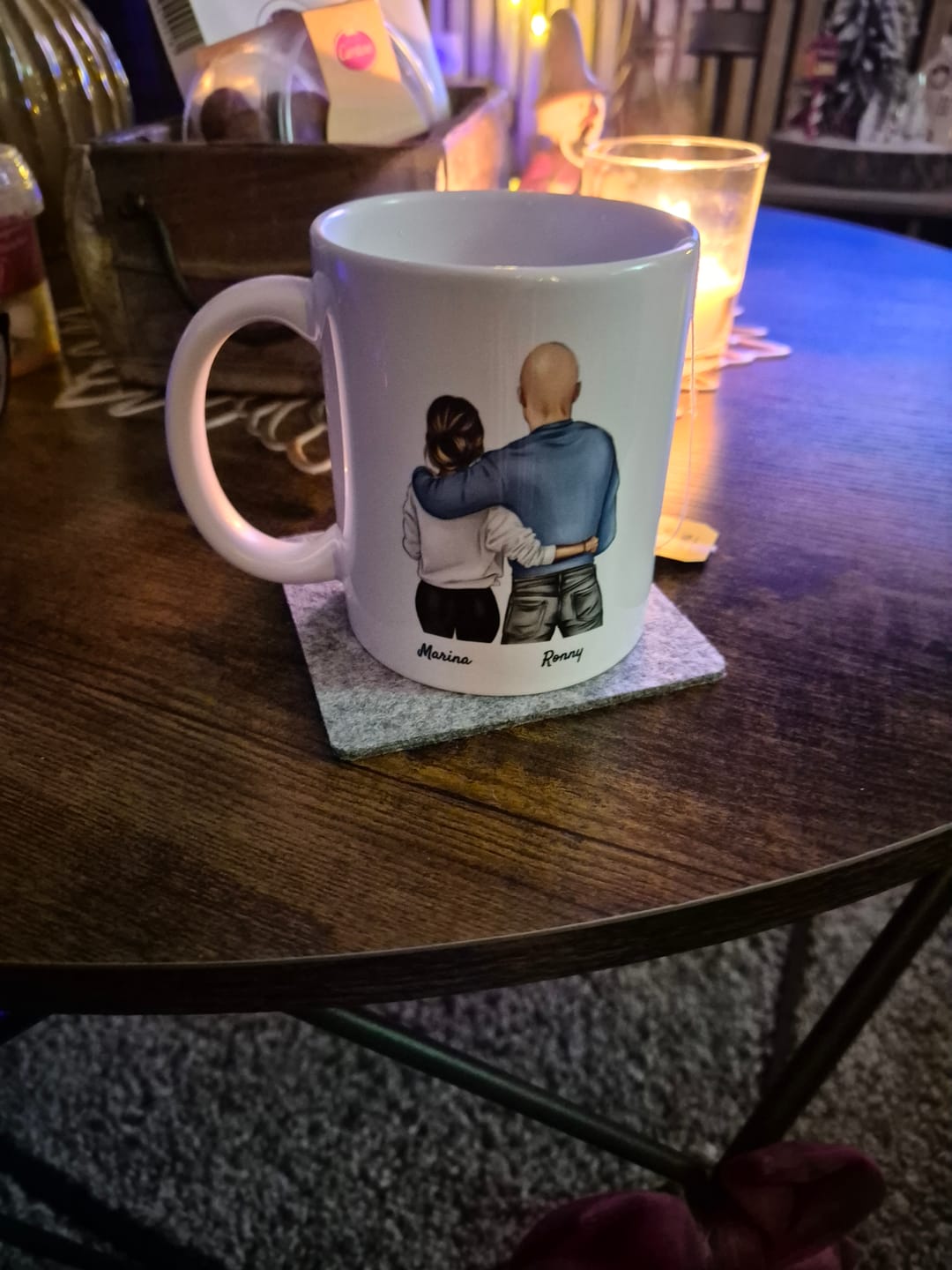 Customer photo review of Keine Sorge Schatz - Personalisierte Pärchen-Tasse