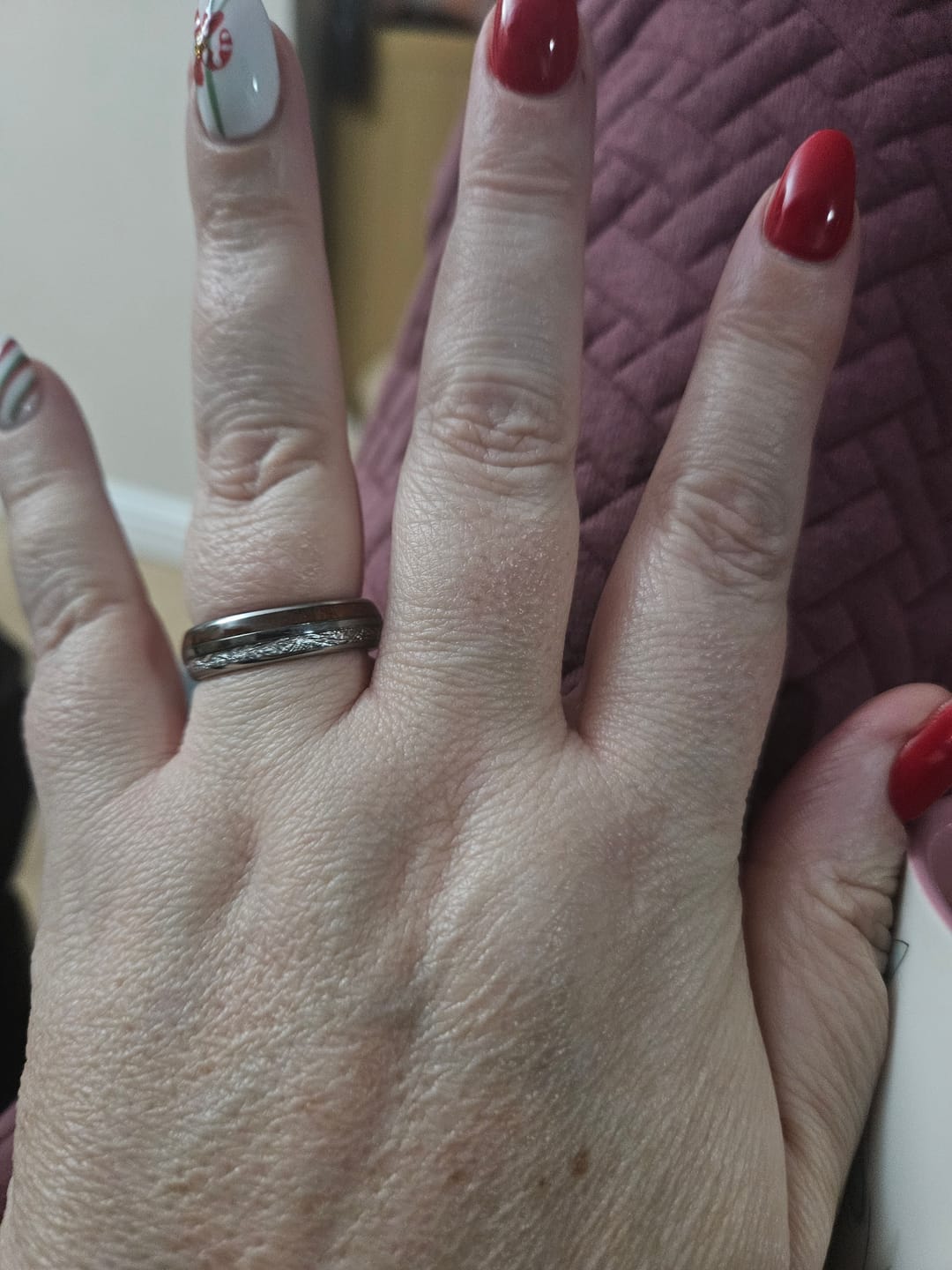 Customer photo review of The Wood and Steel Wonder Ring Set