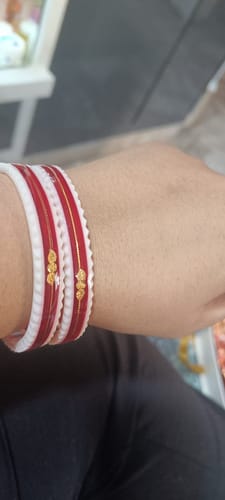Customer photo review of Red – “Crimson Charm Women’s Bangle” (Pack of 1 Pair) (2 pis)