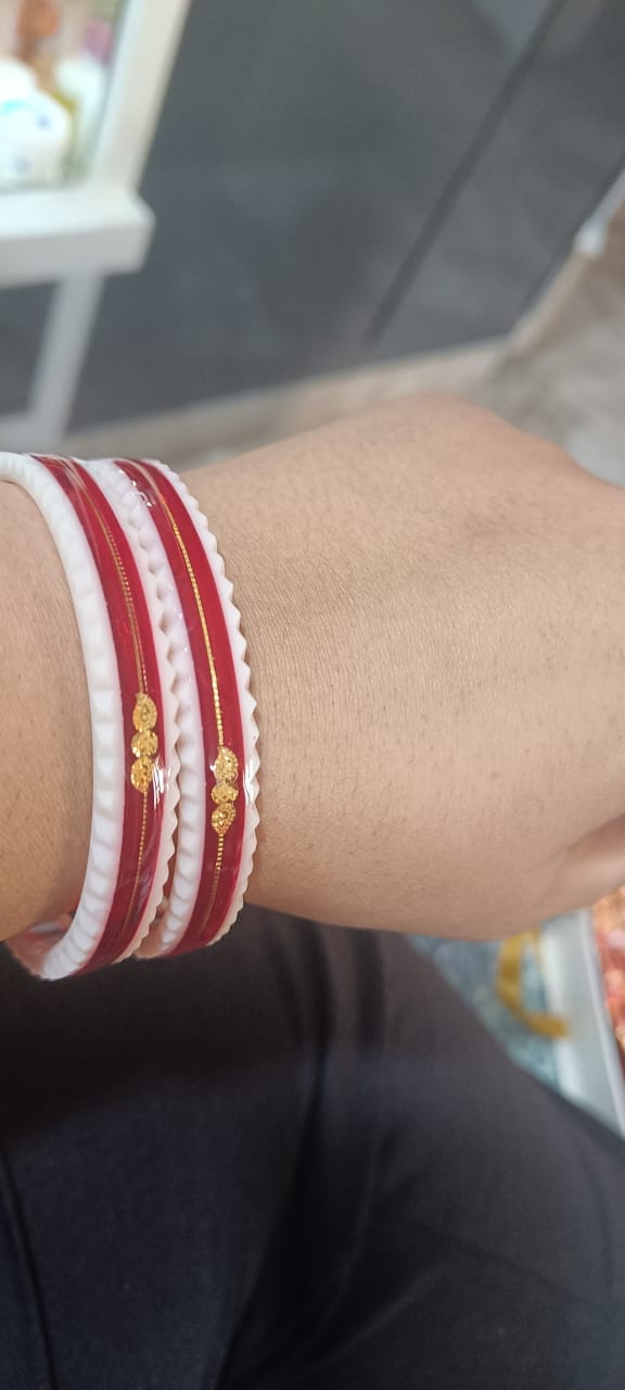 Customer photo review of Red – “Crimson Charm Women’s Bangle” (Pack of 1 Pair) (2 pis)