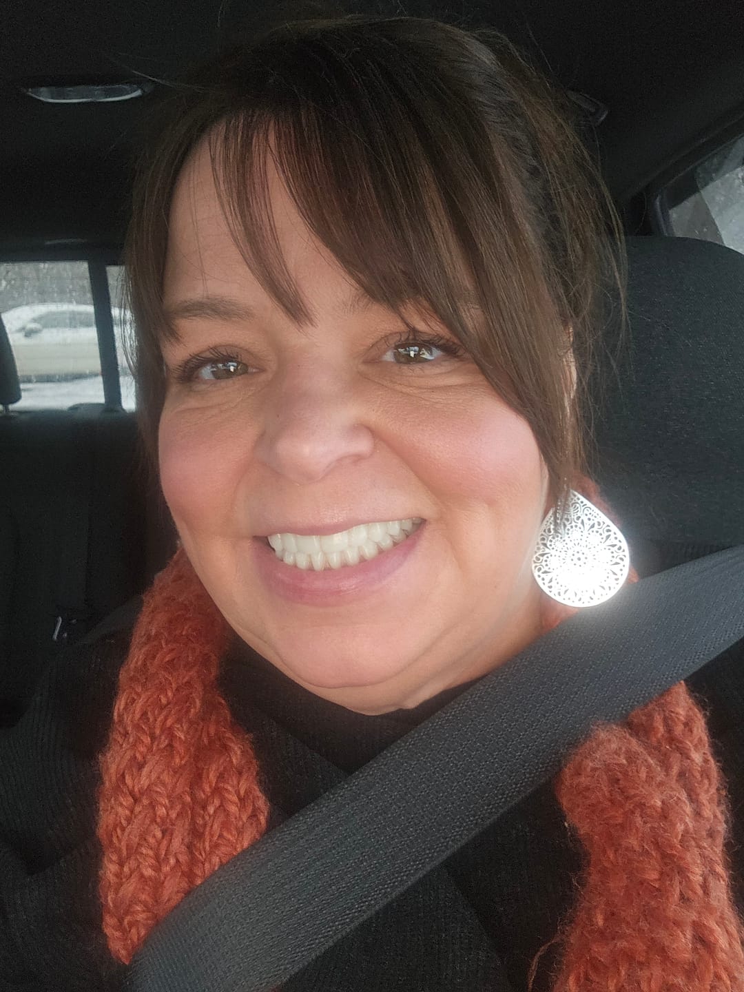 Customer photo review of Joyful Tear Dangles Hypoallergenic Earrings for Sensitive Ears Made with Plastic Posts