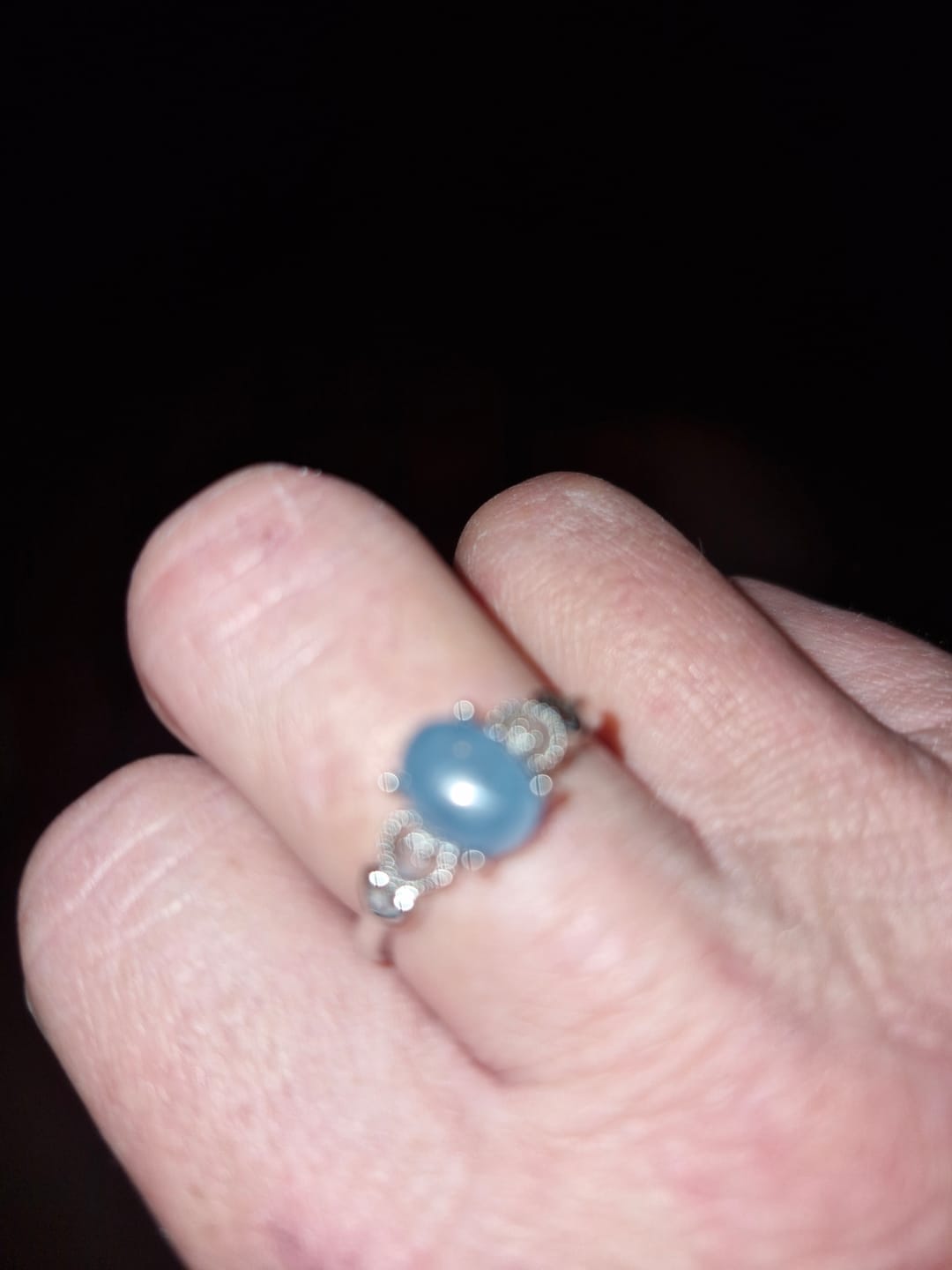 Customer photo review of Bague Ajustable "Cristal de Mer" en Aigue-Marine
