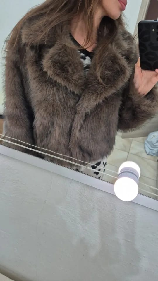 Customer photo review of Colette Faux Fur Short Coat
