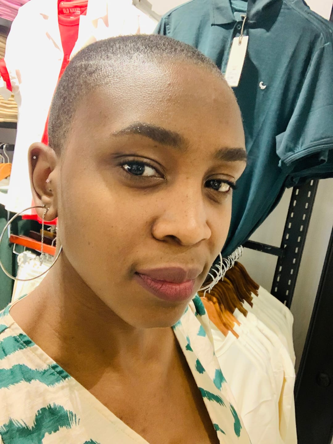 Customer photo review of Silver Era Drop Hoops