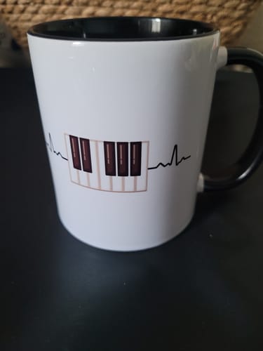 Customer photo review of Piano Klavier Geschenkidee Heartbeat Pianist Tasse Geschenk Lustige Grafik