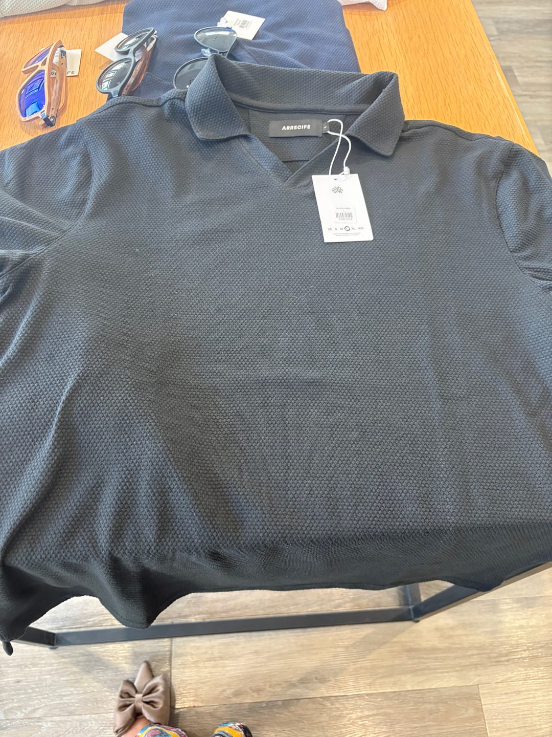 Customer photo review of WHITE V NECK POLO SHIRT