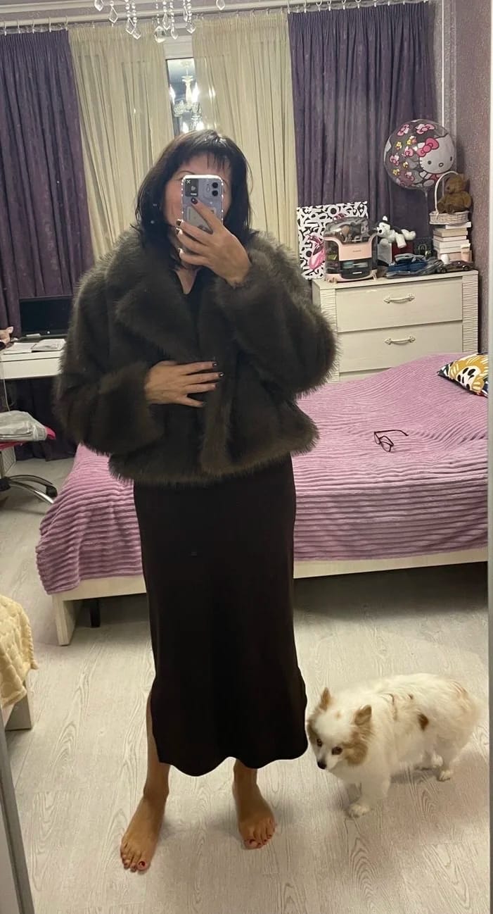 Customer photo review of Colette Faux Fur Short Coat
