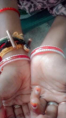 Customer photo review of Red – “Crimson Charm Women’s Bangle” (Pack of 1 Pair) (2 pis)