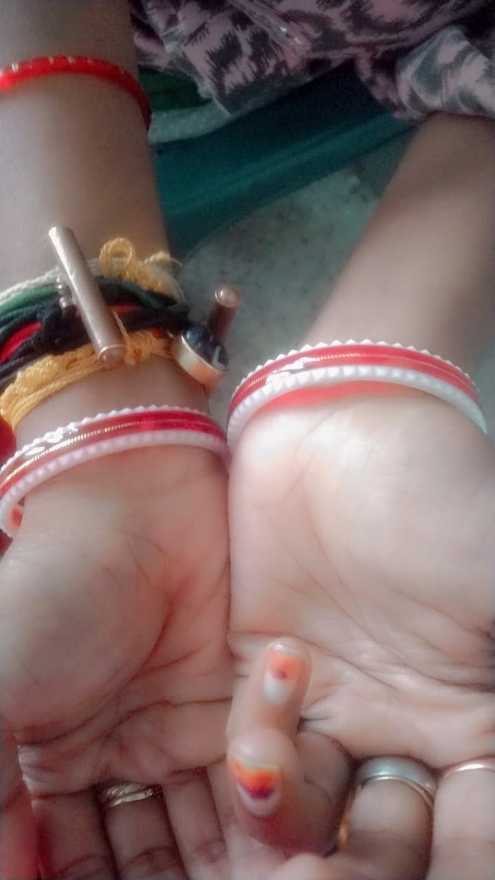 Customer photo review of Red – “Crimson Charm Women’s Bangle” (Pack of 1 Pair) (2 pis)