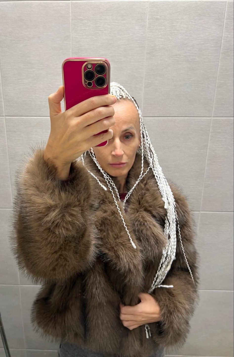 Customer photo review of Colette Faux Fur Short Coat