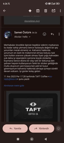 Customer photo review of TAFT Kahve 1 kg