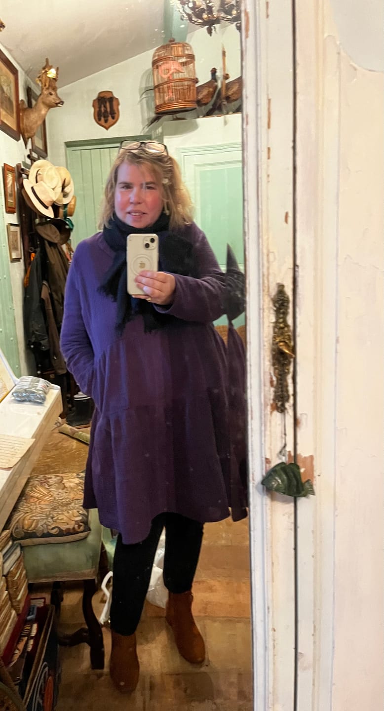 Customer photo review of Robe Bella - double gaze de coton lilas