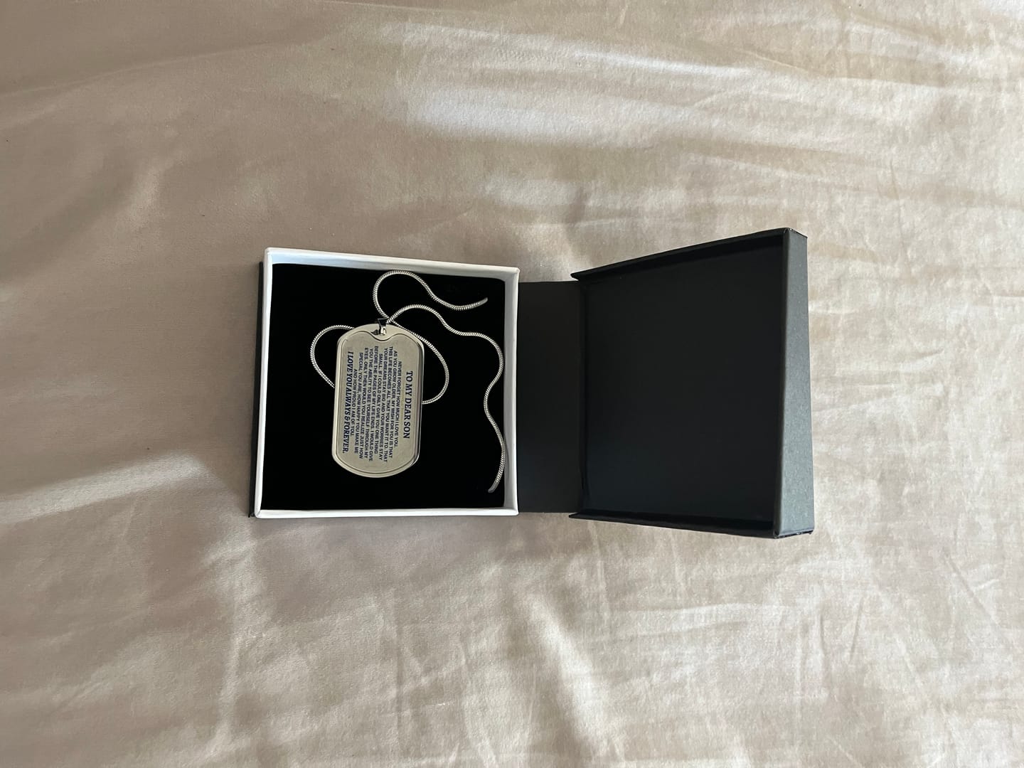 Customer photo review of To My Dear Son - Beautiful Love Tag - SS287
